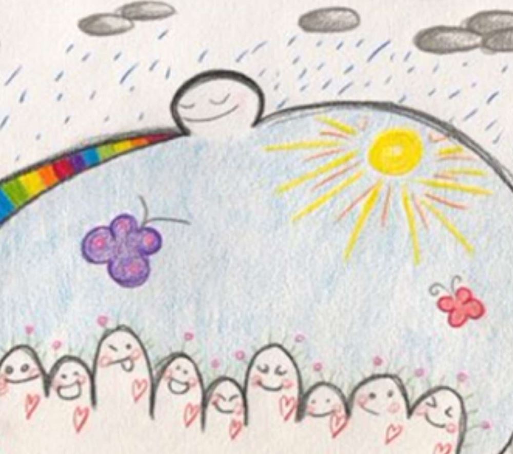 En deltager har på symbolsk vis illustreret Sisterhood som en beskyttende 'boble', hvor uvejret ikke kan trænge ind.